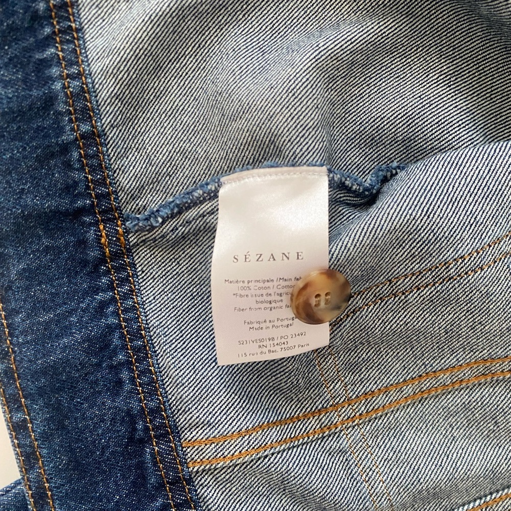 Sezane Erwana Blue Denim Jacket - Picture 3 of 6